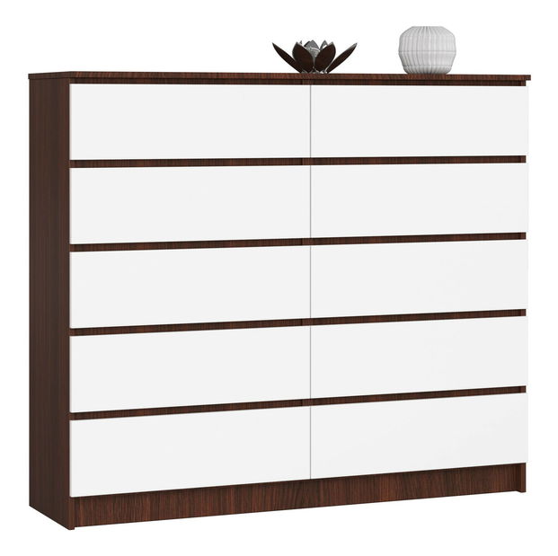 Komoda Keanu V (wenge + bílá)