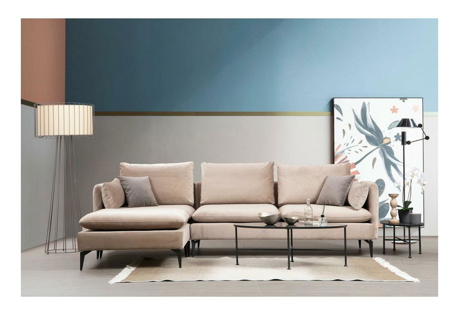 Rohová sedačka Felorexe (béžová + černá)