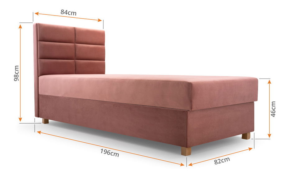  Jednolůžková postel 80 cm Picasso I (tmavě modrá) (s úl. prostorem a matrací)