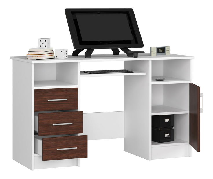 PC stolek Aziza (bílá + wenge)