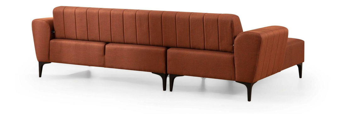 Rohová sedačka Hamletta (L) (cihlová + černá)