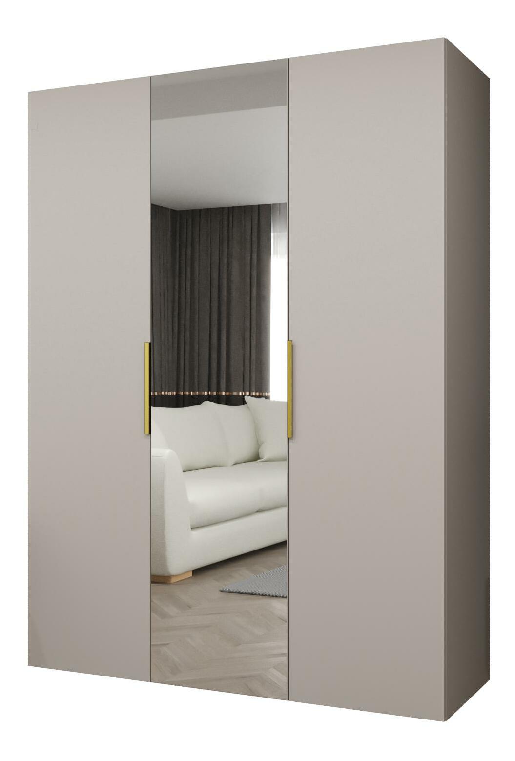 Šatní skříň 150 cm Mirabella 2 (kašmír + zlatá)