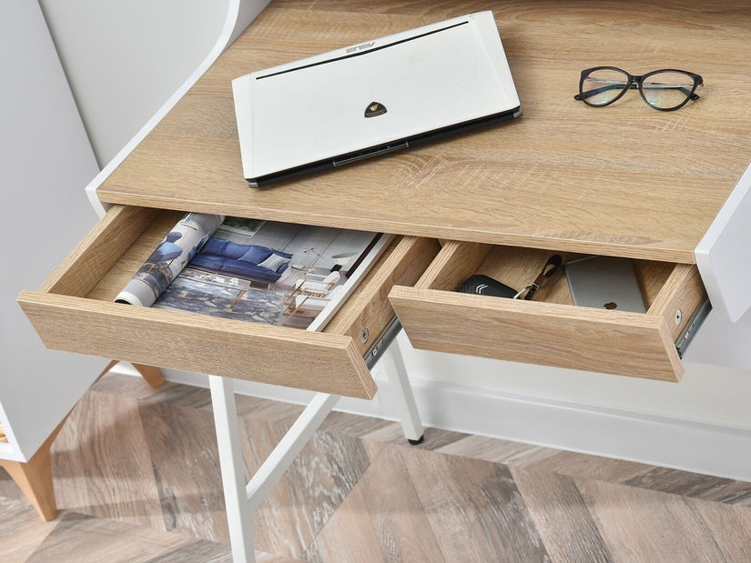 PC stolek Borge (dub + bílá)