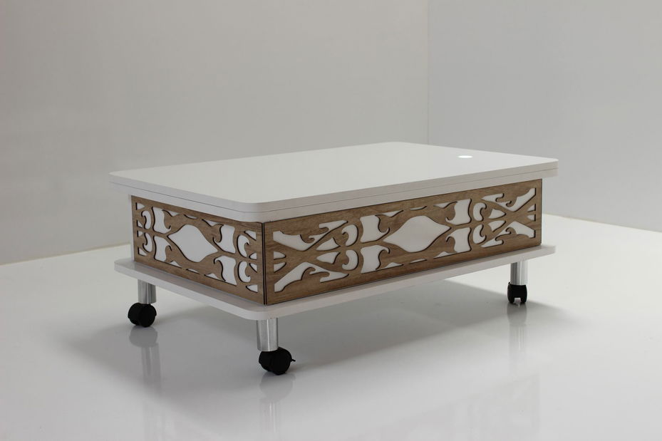 Konferenční stolek Adat 1 (přírodní + modrá)