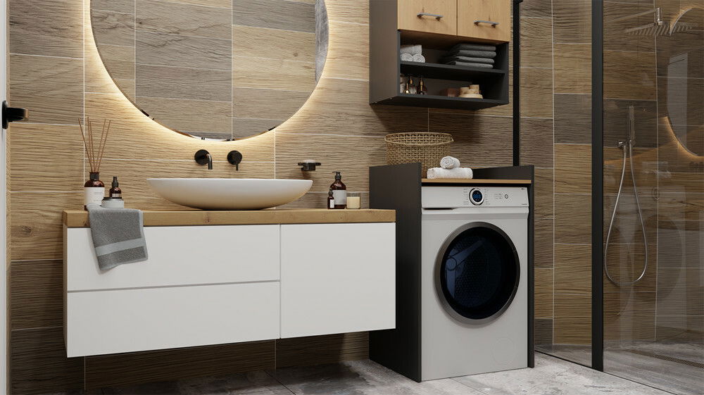 Skříňka na pračku Perdieron 1 (antracit + dub artisan)