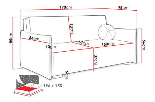 Rozkládací pohovka Carivia Glov IV (oranžová) (s úl. prostorem)