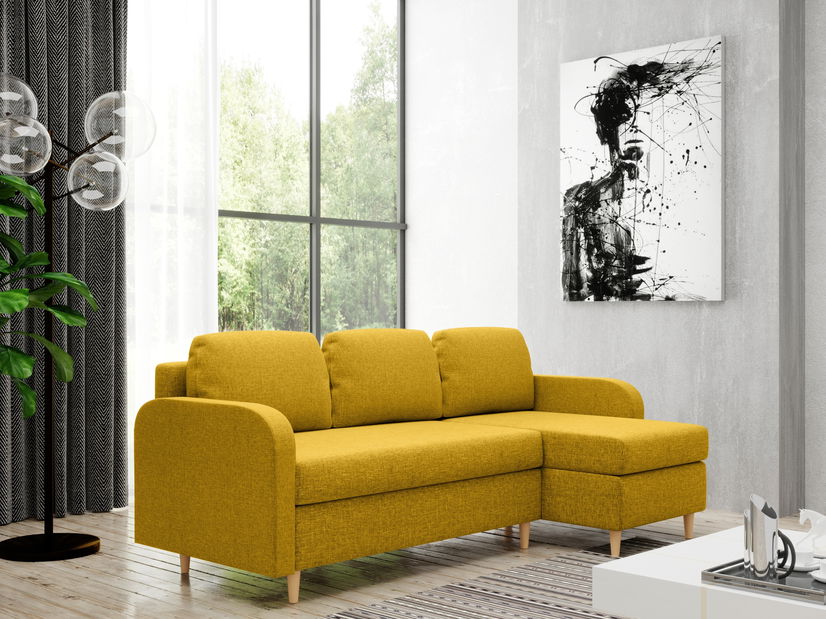 Rohová sedací souprava Marty (P) (hořčicová)