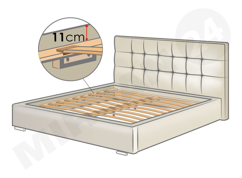 Manželská postel 140 cm Kendrick (ekokůže Soft 020)