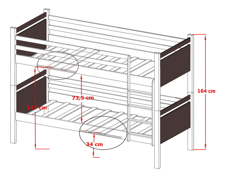 Dětská postel 90 cm Talia (s roštem a úl. prostorem) (sawana 13)