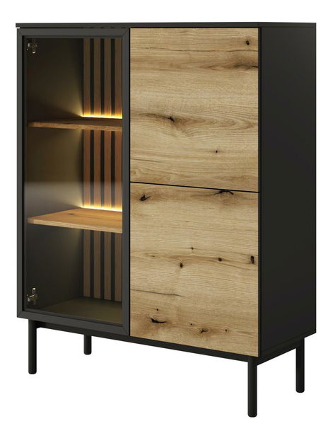 Vitrína Lenge II (černá + dub coast evoke)