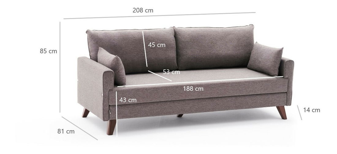 Rozkládací pohovka Bellina (hnědá)