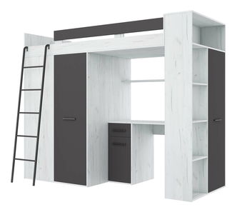 Patrová postel 90 cm Vivian (L) (s roštem) (dub craft + grafit)