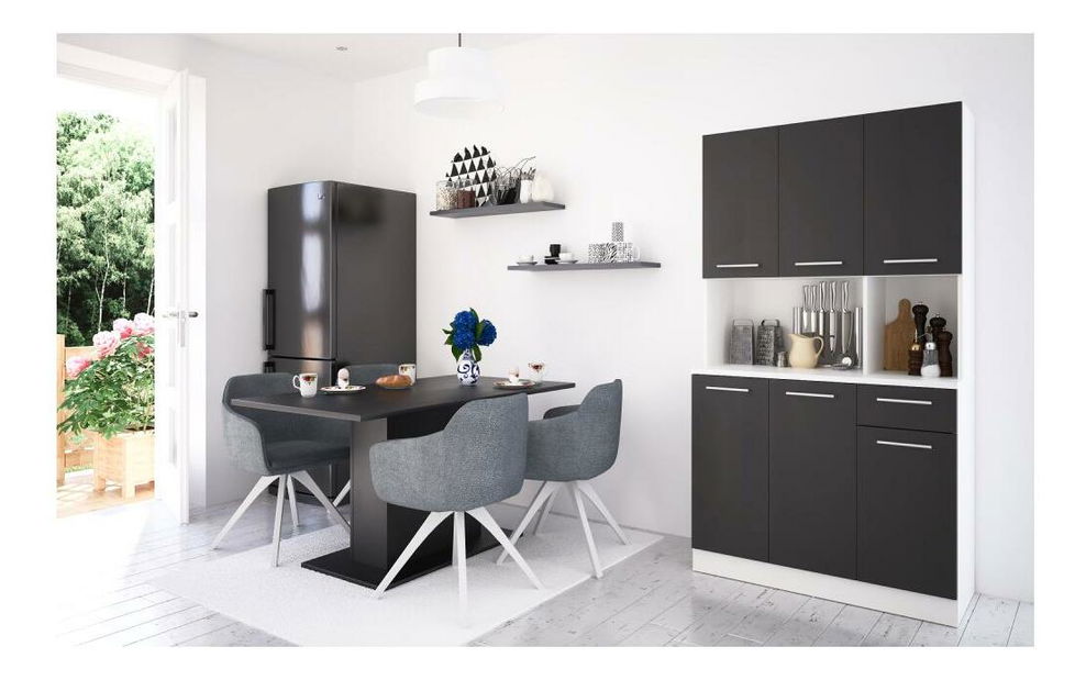 Kuchyňský kout Palermo NEW (bílá + černá)