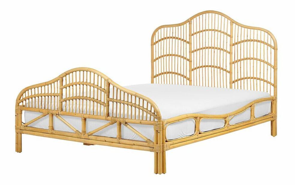 Manželská postel 140 cm Dori (světlé dřevo) (s roštem)