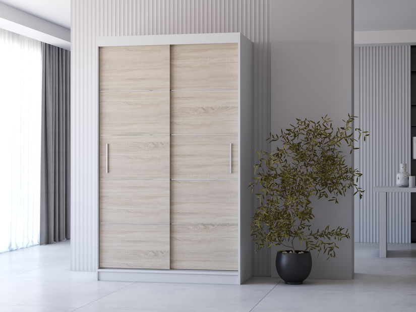 Šatní skříň Nestor 06 (bílá + dub sonoma)