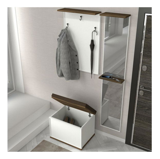 Předsíňová sestava Bulavo 1 (hnědá + bílá)