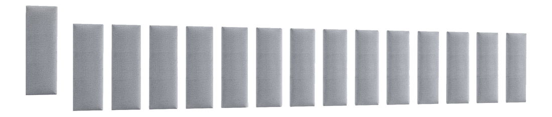 Set 15 čalouněných panelů Quadra 300x60 cm (světlešedá)