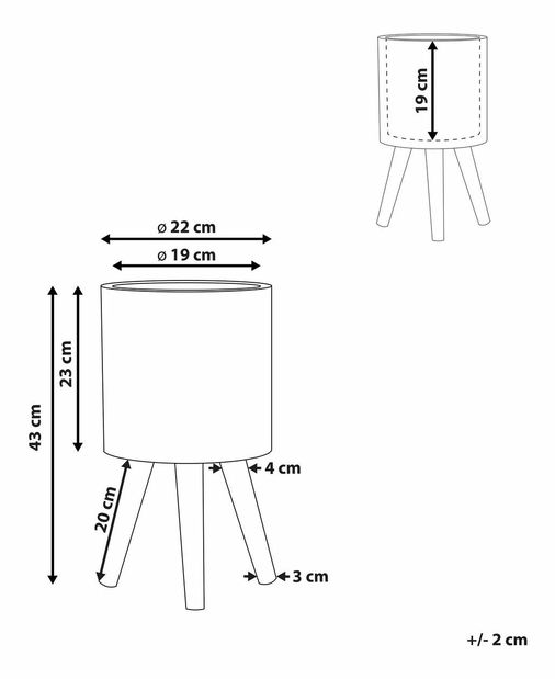 Stojanový květináč Kotru (černobílá)
