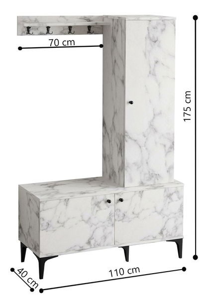 Předsíňová sestava Aliex 11 (mramor carrara)