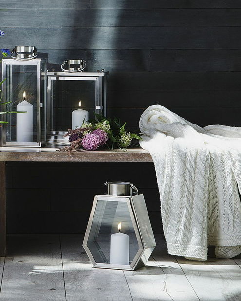 Lucerna CRETA 46 cm (nerez ocel) (stříbrná)