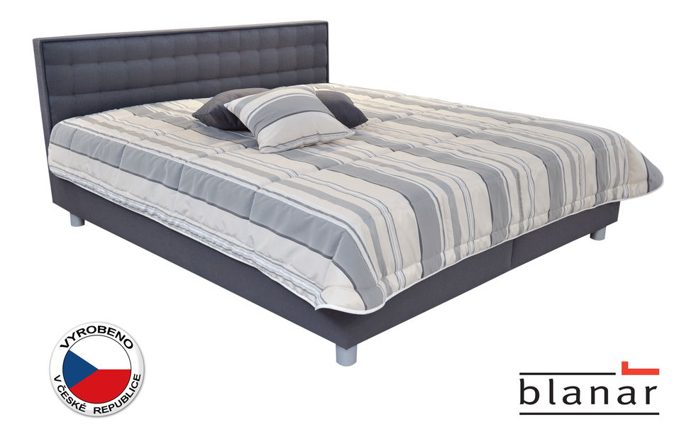 Manželská postel 180 cm Blanár Bobby (s roštem a matracemi) (šedá)