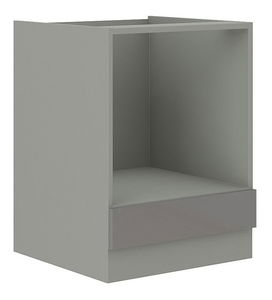 Dolní kuchyňská skříňka pod troubu Milo 60 DG BB (šedá + šedý lesk)