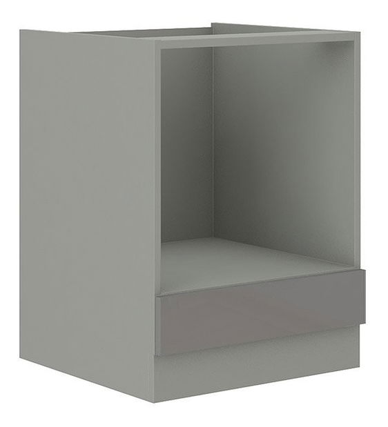 Dolní kuchyňská skříňka pod troubu Milo 60 DG BB (šedá + šedý lesk)