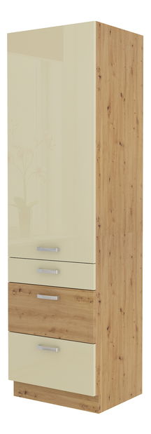 Potravinová kuchyňská skříňka Arryn 60 DKS-210 3S 1F (dub artisan + lesk krémový)