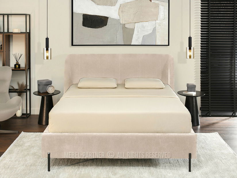 Manželská postel 160 cm Apelar (krémová + černá)