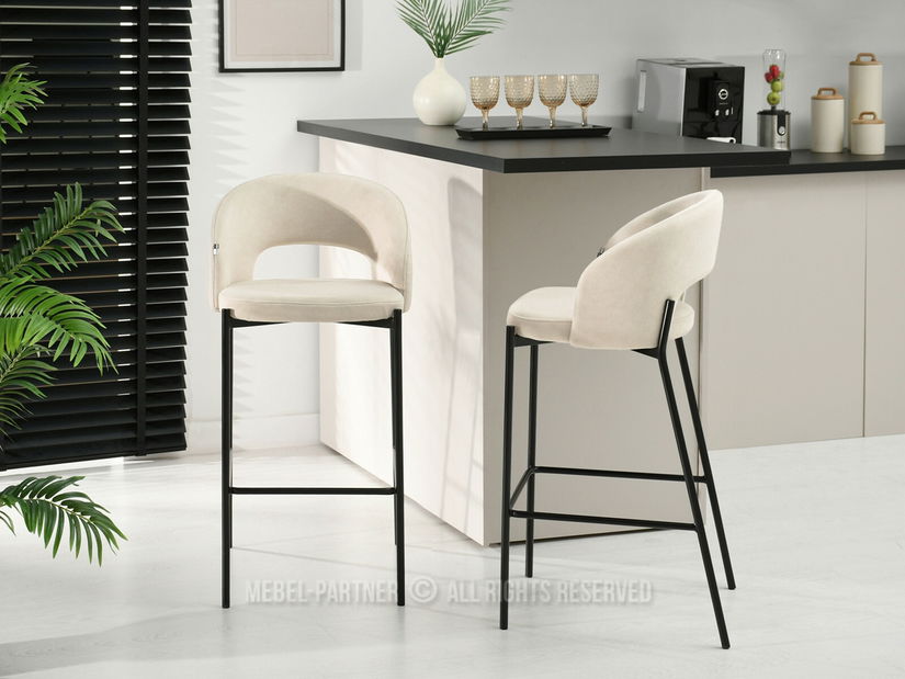 Barová židle Guinden (krémová + černá)