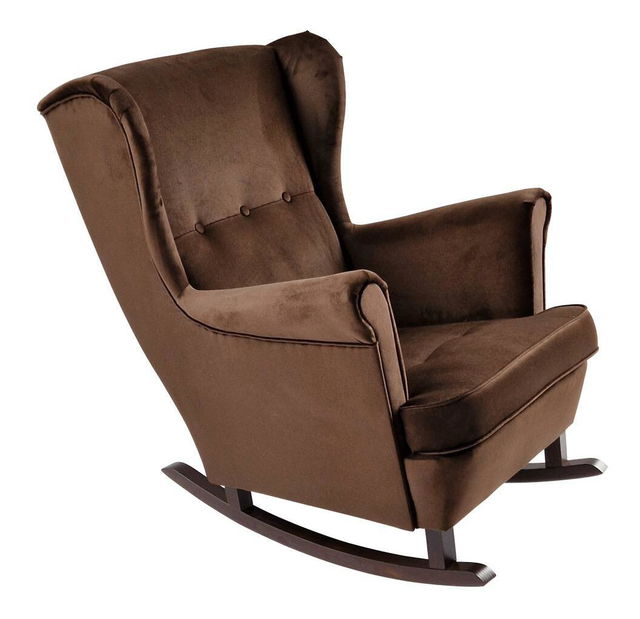 Houpací křeslo ušák Trasmitirle (hnědá + ořech)