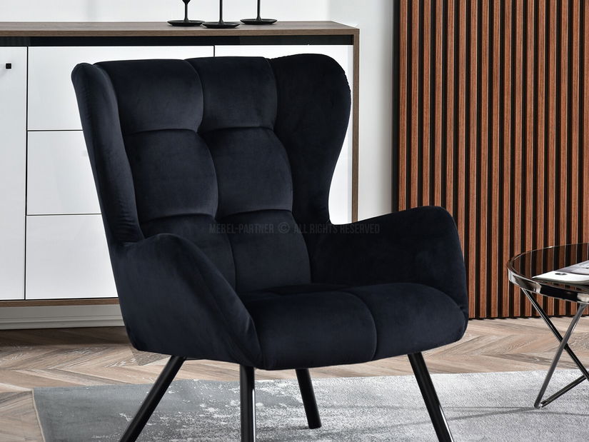 Designové křeslo Norweien (černá + zlatá)