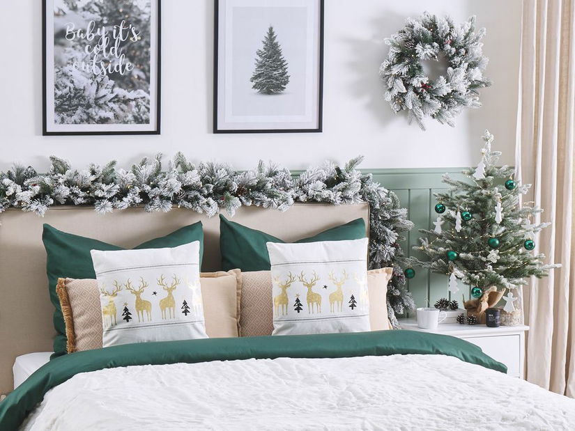 Sada 2 ozdobných polštářů 45 x 45 cm Donn (bílá)