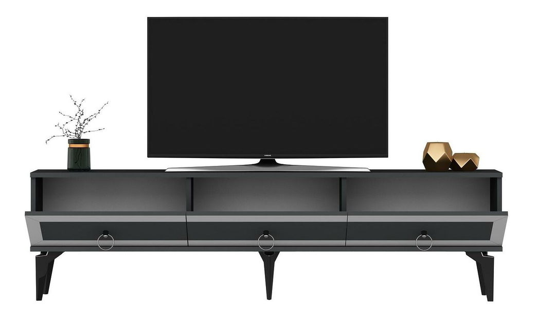 TV stolek/skříňka Muvuta 2 (antracit + stříbrná)