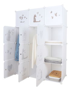Dětská modulární skříň Atlas (bílá + hnědá)