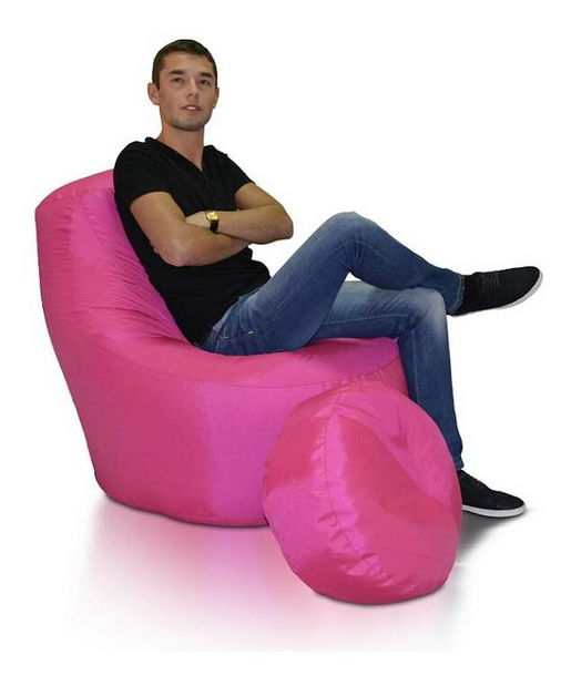 Sedací pytel s taburetem Richie (růžová)