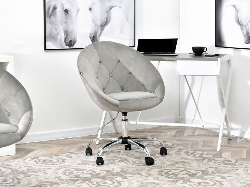 Křeslo Lush 4 (šedá + chromová)