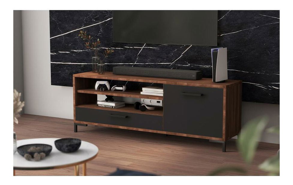 TV skříňka/stolek Cascade (ořech + černá)