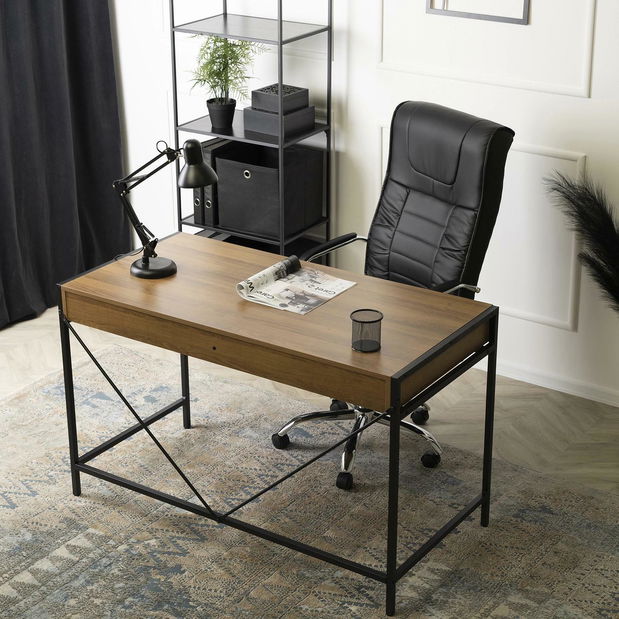 Psací stolek Azisa (ořech + černá)