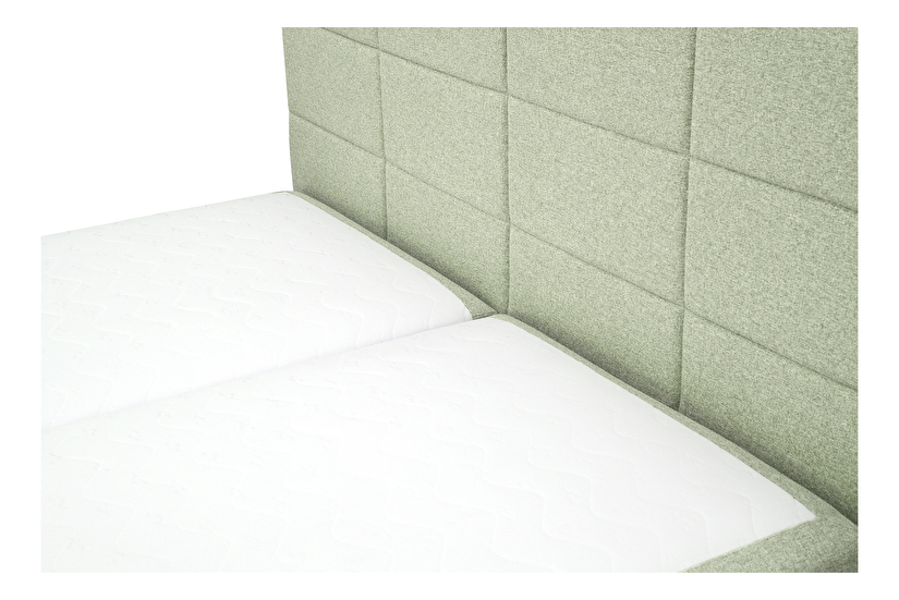 Manželská postel Boxspring 180 cm Revenant (mentolová) (s roštem a matrací) (s úl. prostorem)