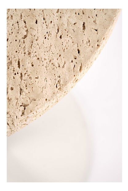 Příruční stolek Terazzo (travertin + bílá)