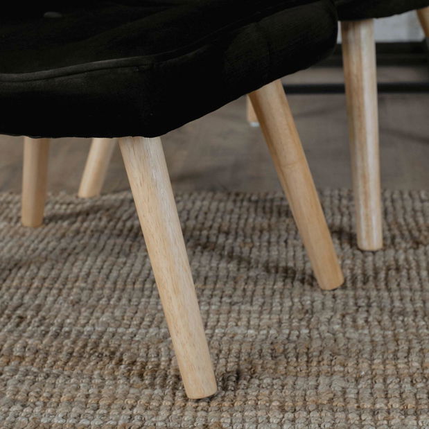 Křeslo s podnožkou Lombardi (černá)