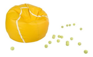 Sedací pytel Tenis XXL (žlutá + bílá)