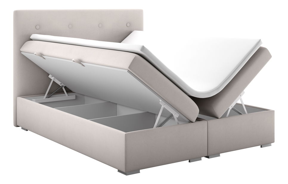Boxspring postel 160 cm Rinoletto (béžová) (s úložným prostorem)