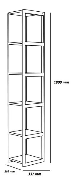 Regál Tortula (dub + bílá)