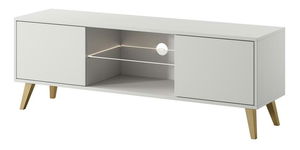 TV skříňka/stolek Savoi II (s osvětlením) (bílá)