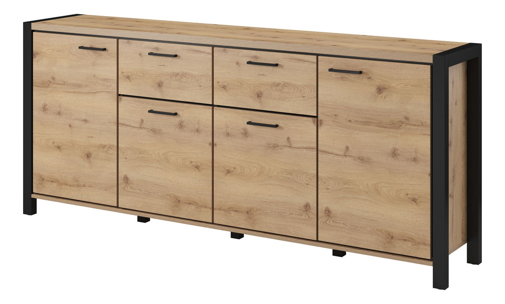 Komoda Armin Typ 25 (dub taurus + matná černá)