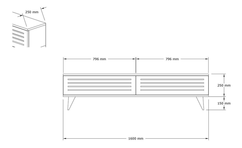 TV stolek/skříňka Vukaki (ořech + bílá)