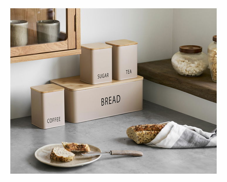 Chlebník se 3 plechovkami Tiaselia (béžová)