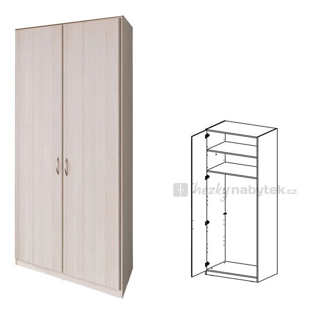 Šatní skříň Decodom Casandra S 2 DV jasan coimbra